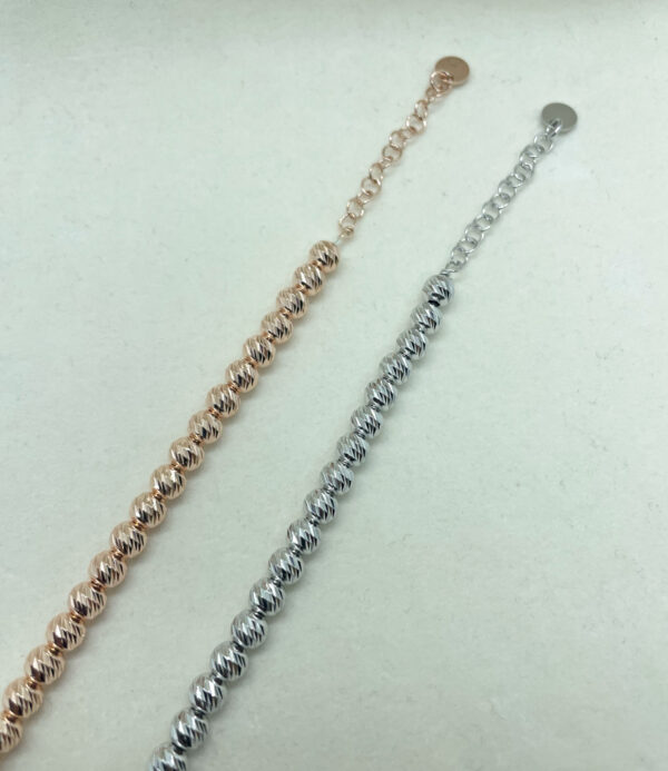 Bracciale con sfere diamantate diametro 5mm - immagine 3