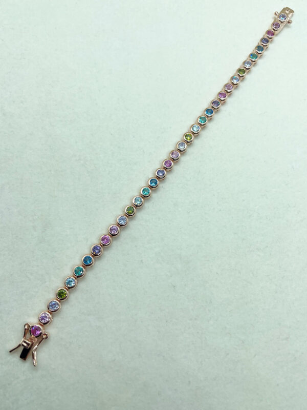 Bracciale tennis cipollotto multicolor diametro 3mm 16cm