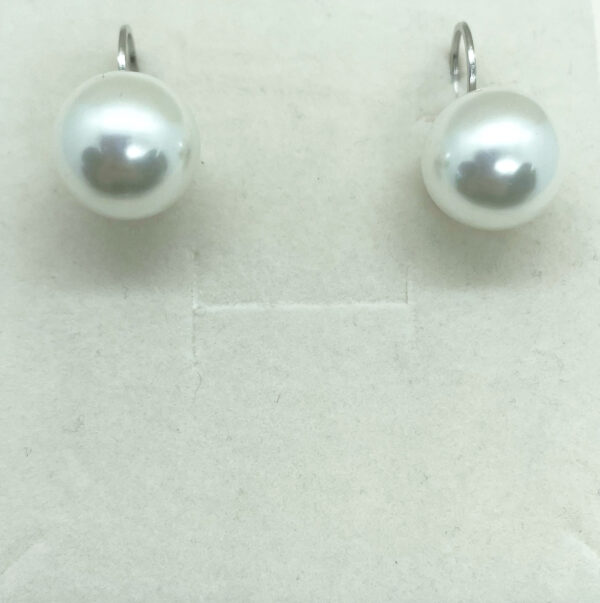 Orecchino monachella con perla sintetica di diametro 14mm
