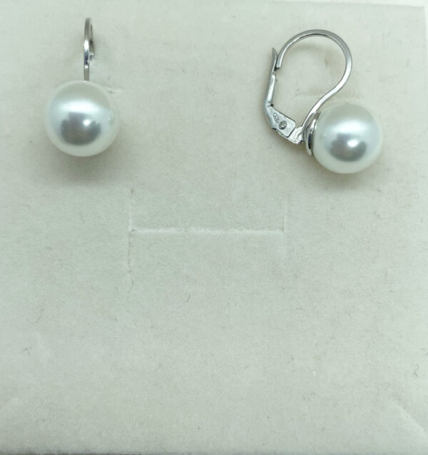 Orecchino monachella con perla sintetica di diametro 10mm - immagine 3