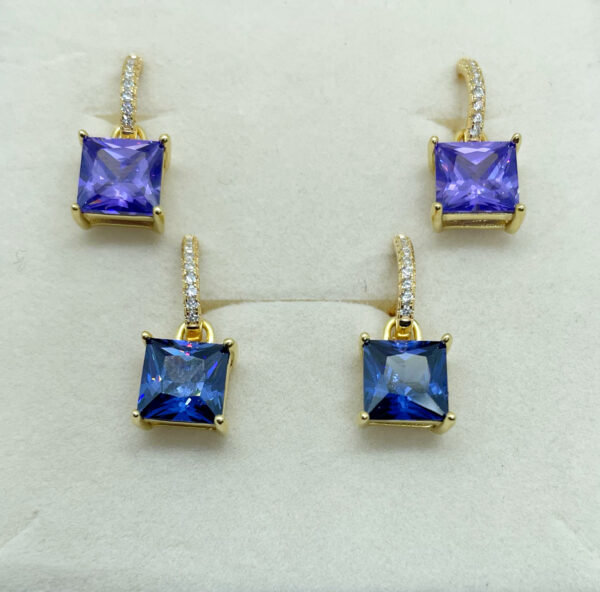 Orecchini a cerchietto con pendente placcati oro giallo 18k