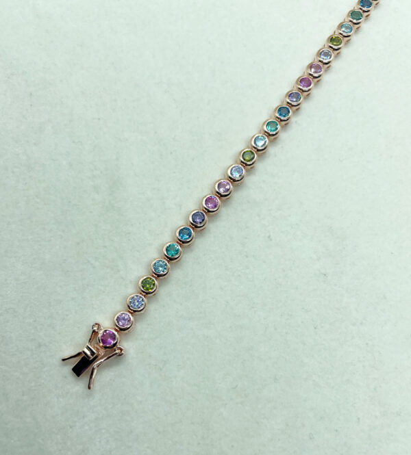 Bracciale tennis cipollotto multicolor diametro 3mm 16cm - immagine 2