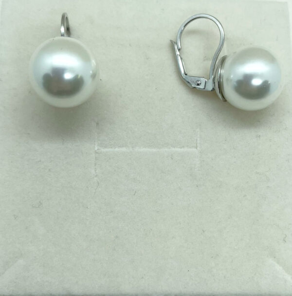 Orecchino monachella con perla sintetica di diametro 14mm - immagine 3