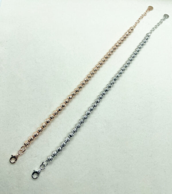 Bracciale con sfere diamantate diametro 5mm