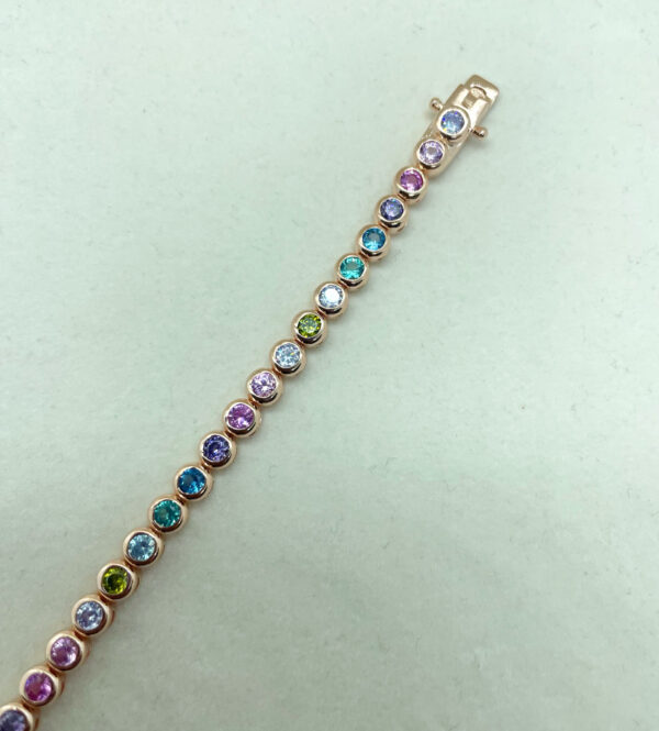Bracciale tennis cipollotto multicolor diametro 3mm 16cm - immagine 3