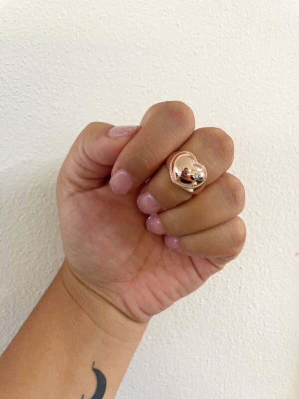 Anello argento rosa cuore