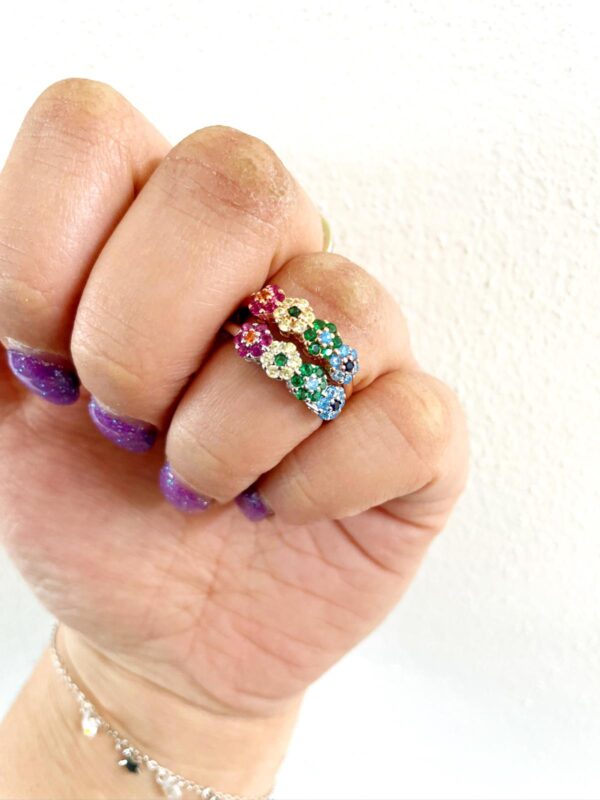 Anello fiori multicolor
