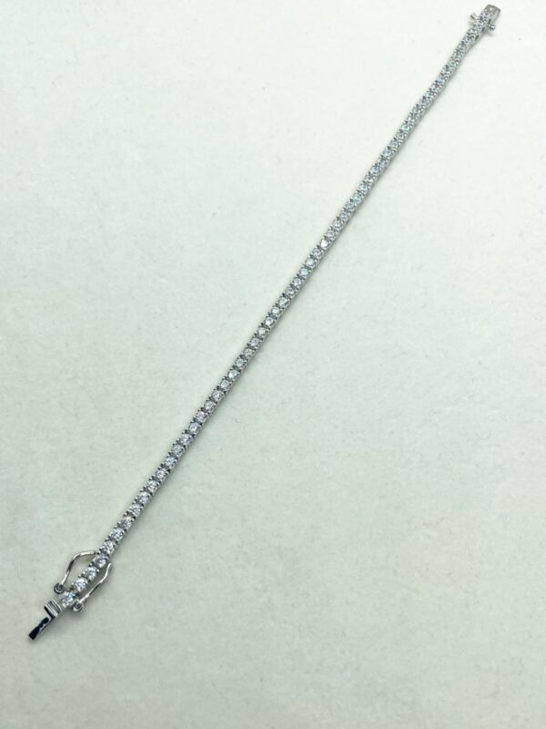Bracciale tennis bianco diametro 2mm