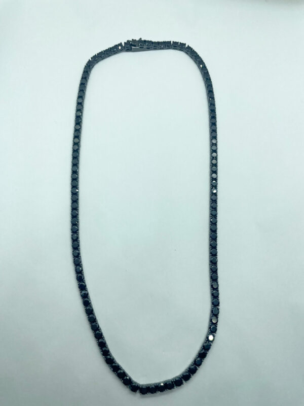 Collana tennis nera con zirconi di diametro 4mm - immagine 3