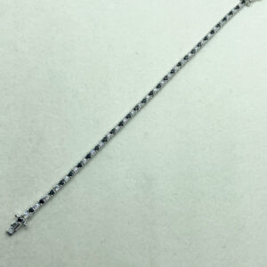 Bracciale tennis 2mm con zirconi bianchi e neri