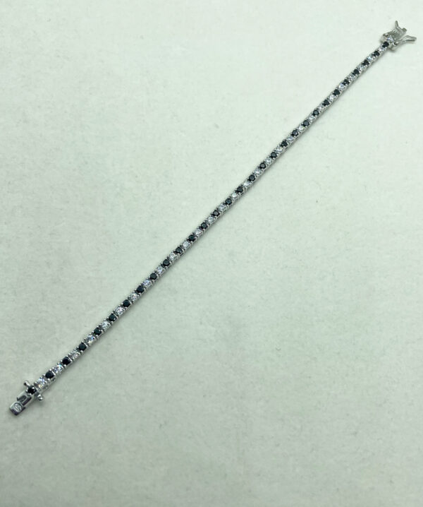 Bracciale tennis 2mm con zirconi bianchi e neri