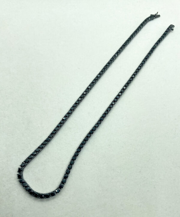 Collana tennis nera con zirconi diametro 3mm
