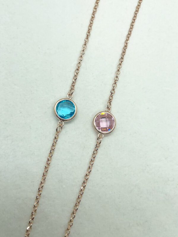 Collana lunga 40cm con pietre colorate - immagine 2