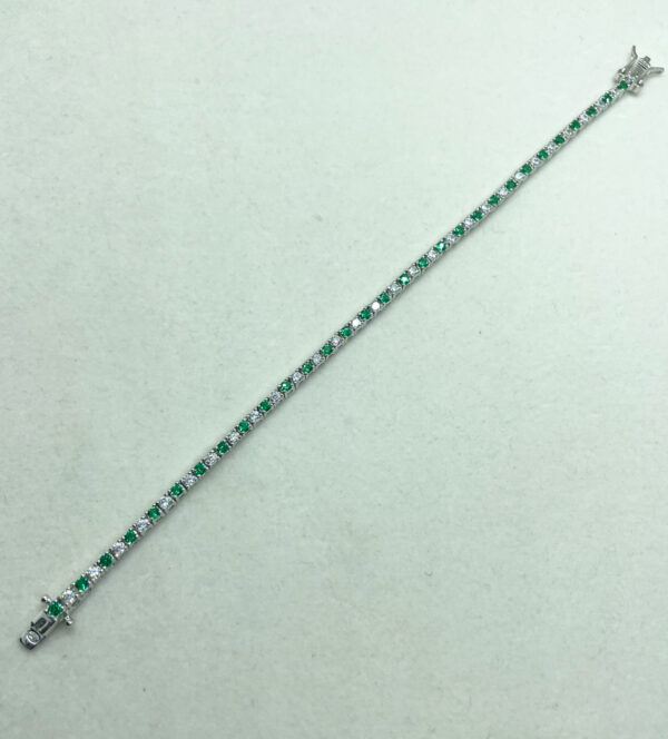 Bracciale tennis 2mm zirconi bianchi e verdi