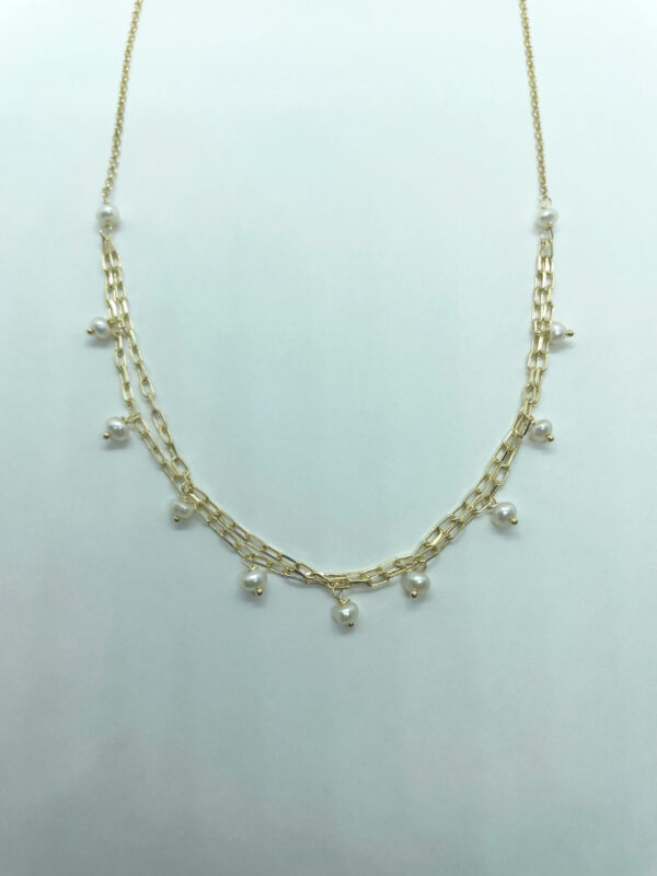 Collana con perle di fiume pendenti - immagine 2