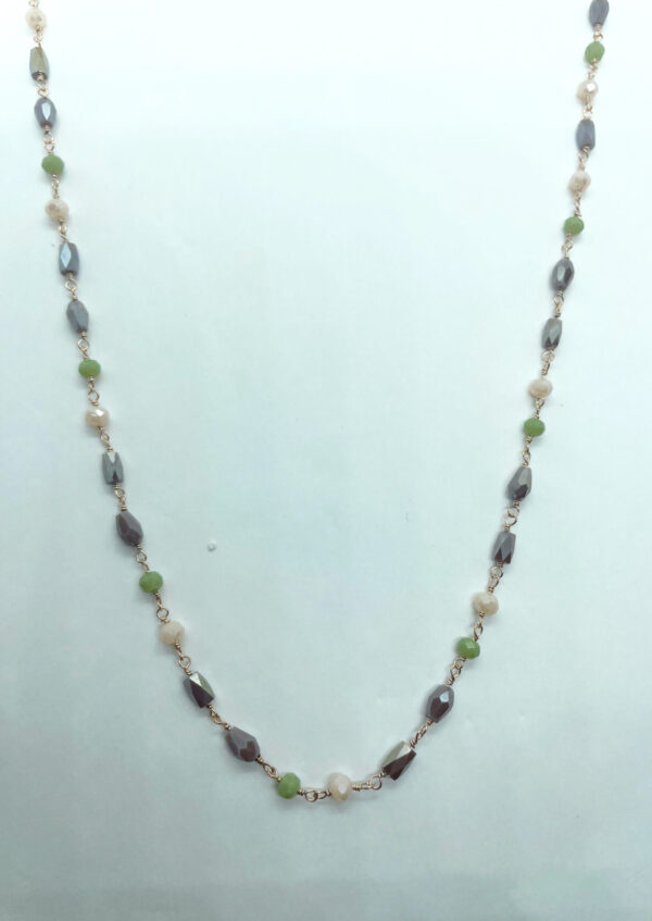 Collana incatenato colori misti lunghezza 50cm - immagine 2