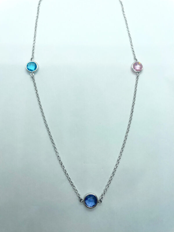 Collana lunga 40cm con pietre colorate