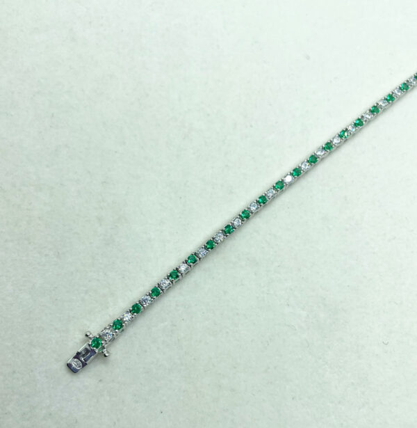 Bracciale tennis 2mm zirconi bianchi e verdi - immagine 3
