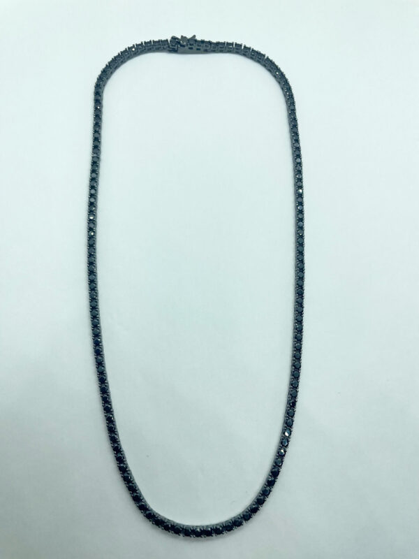 Collana tennis nera con zirconi diametro 2,5mm