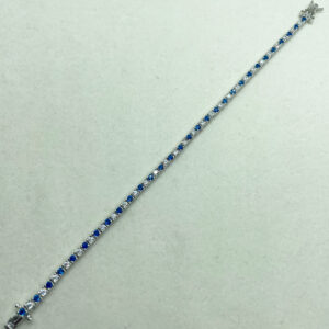 Bracciale tennis diametro 2mm con zirconi bianchi e blu