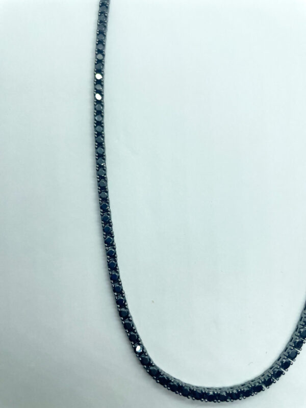 Collana tennis nera con zirconi diametro 2,5mm - immagine 2