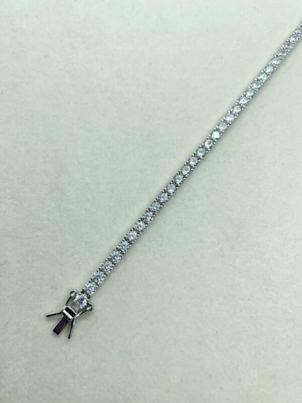 Bracciale tennis con zirconi bianchi diametro 3mm - immagine 2