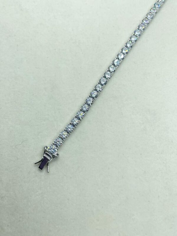 Bracciale tennis con zirconi bianchi diametro 4 mm - immagine 2