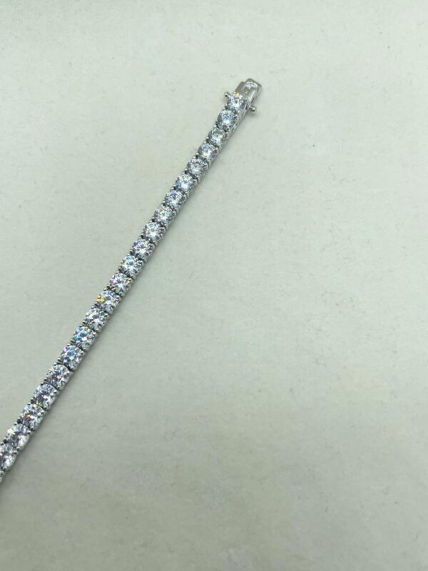 Bracciale tennis con zirconi bianchi diametro 4 mm - immagine 3