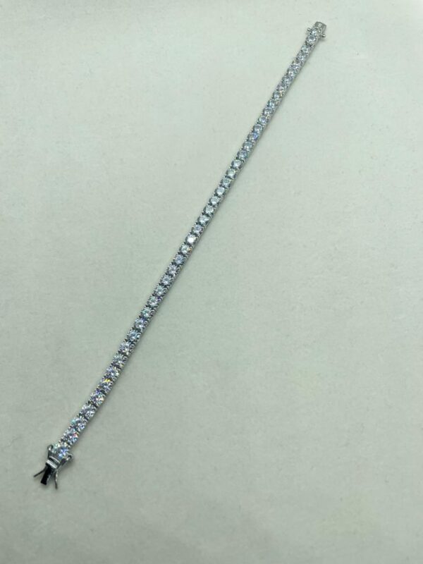 Bracciale tennis con zirconi bianchi diametro 4 mm