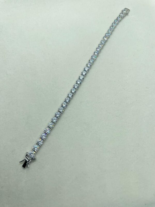 Bracciale tennis con zirconi bianchi diametro 5mm