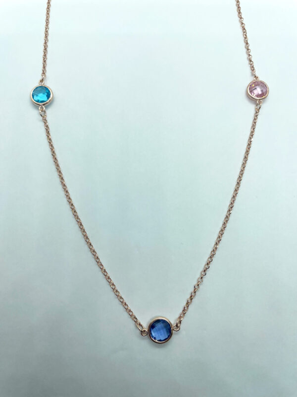 Collana lunga 40cm con pietre colorate