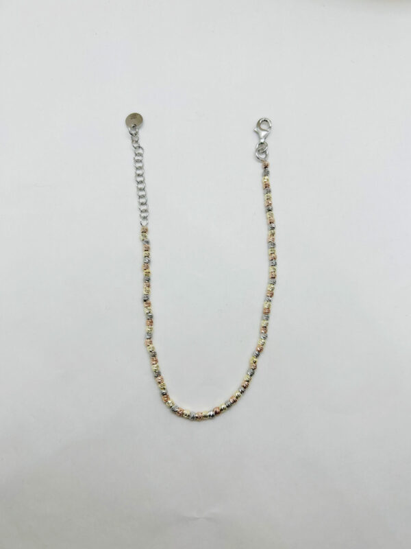 Bracciale palline satinate tricolore