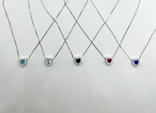 Collana pendente cuore zirconi