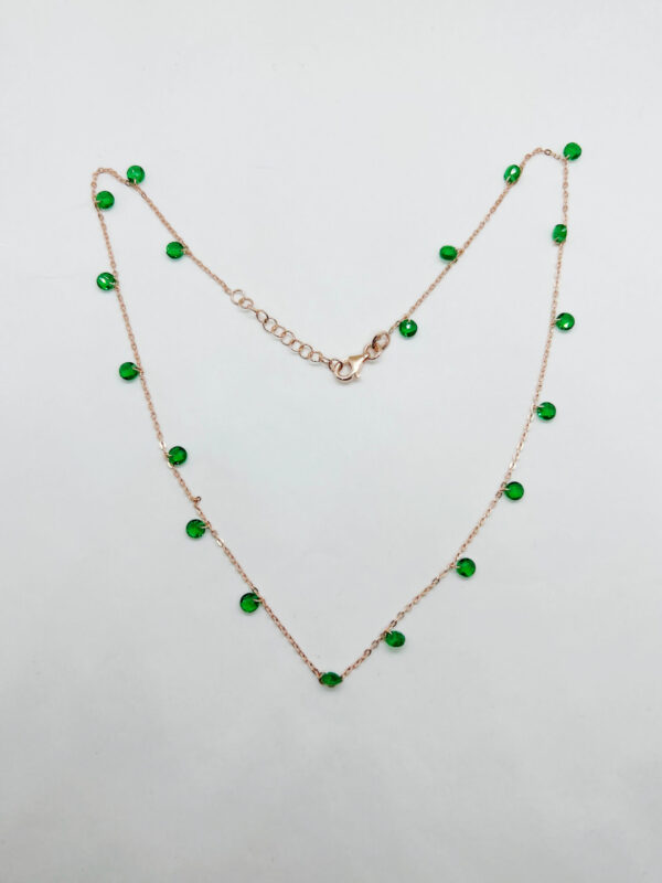 Collana con pendenti zirconi verdi