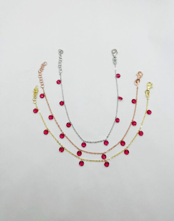 Bracciale con pendenti zirconi fucsia