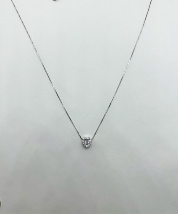 Collana pendente cuore zirconi - immagine 3