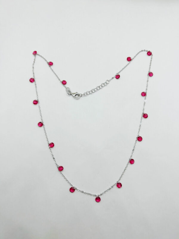 Collana pendenti zirconi fucsia