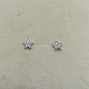 Orecchino con stelline con zirconi bianchi