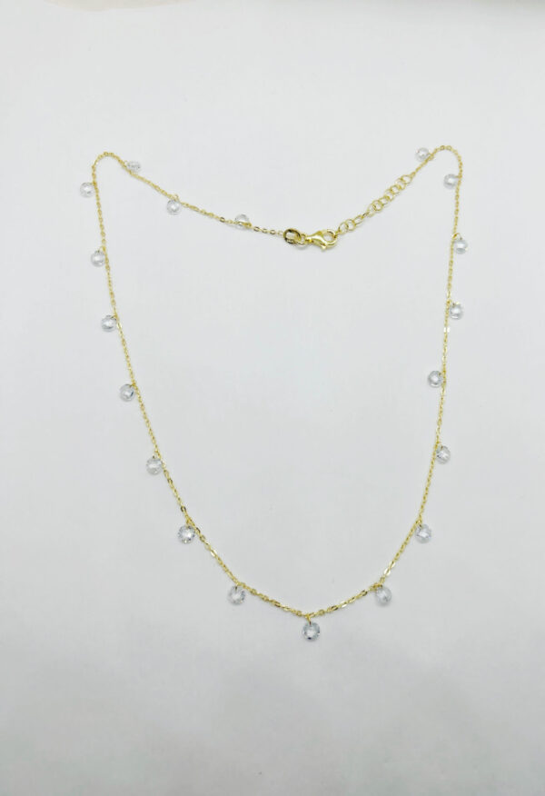 Collana con pendenti zirconi bianchi