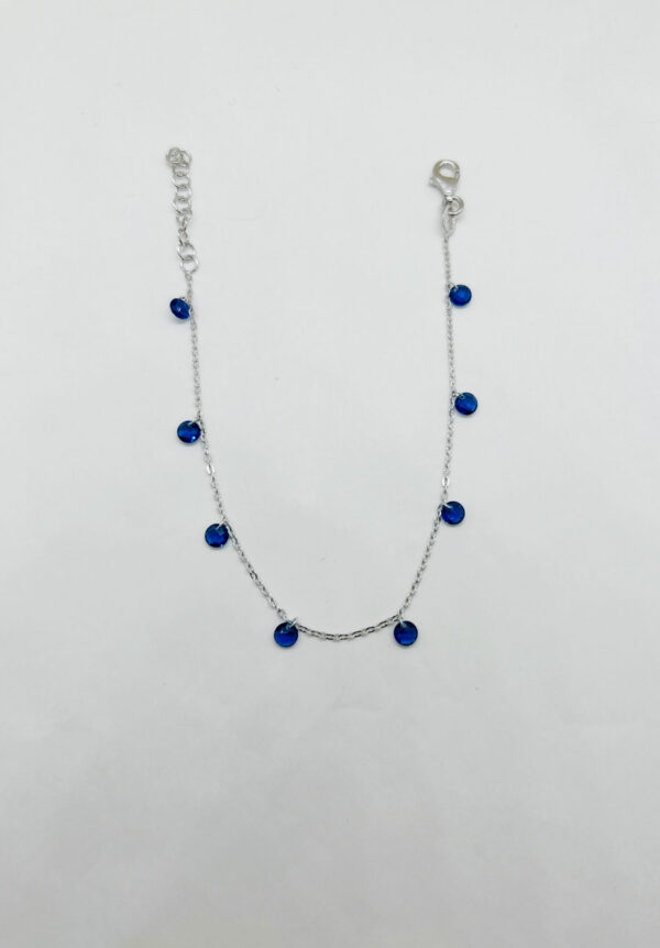 Bracciale con pendenti zirconi blu - immagine 2