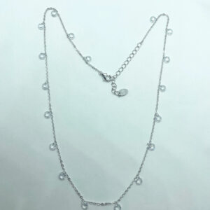 Collana con pendenti zirconi bianchi