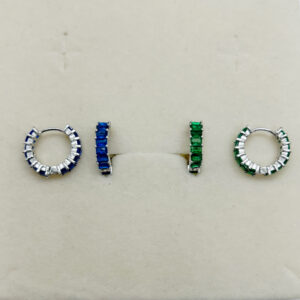 Orecchini cerchietto con zirconi vari colori