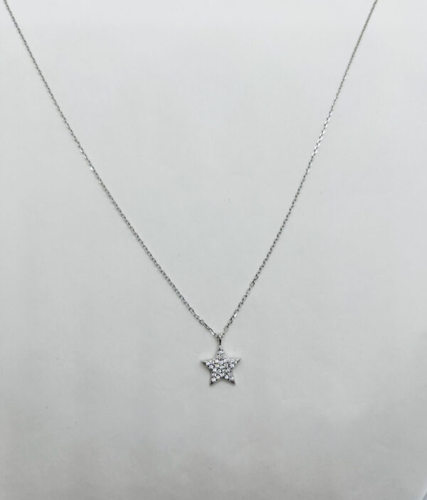 Collana con pendente stella zirconi bianchi