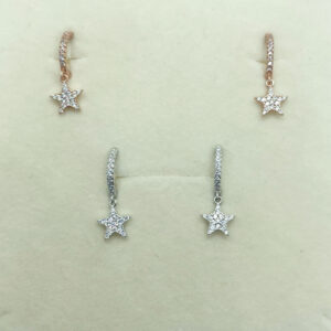 Orecchini cerchietto pendente stella
