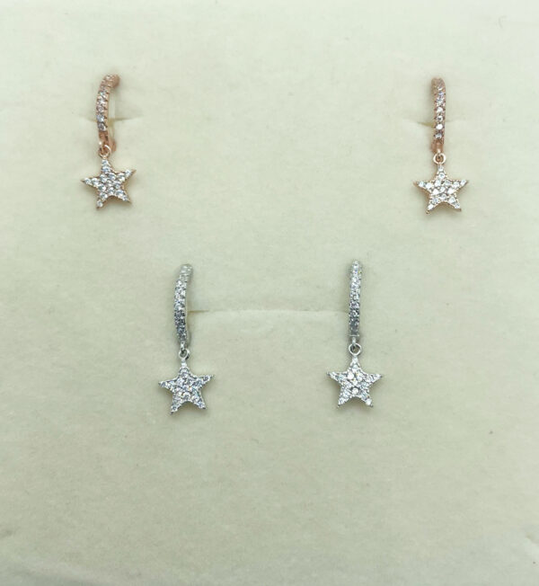 Orecchini cerchietto pendente stella