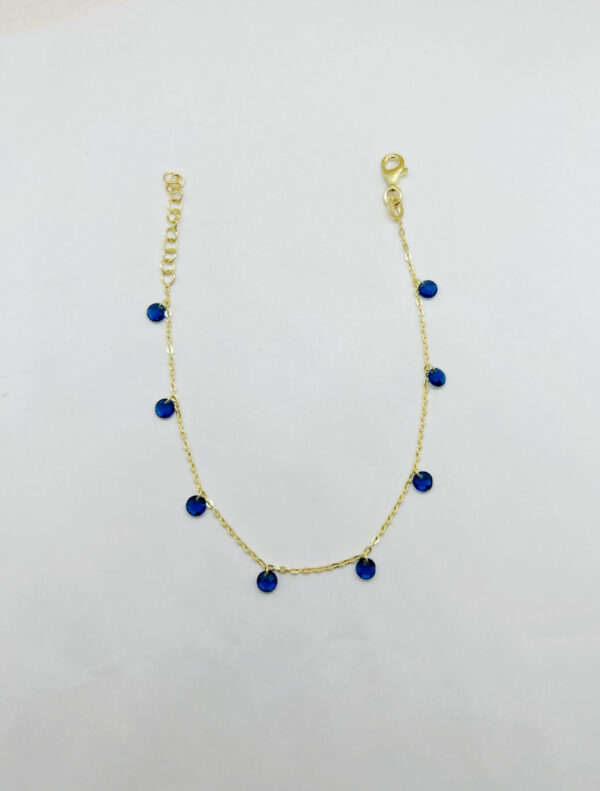 Bracciale con pendenti zirconi blu - immagine 4