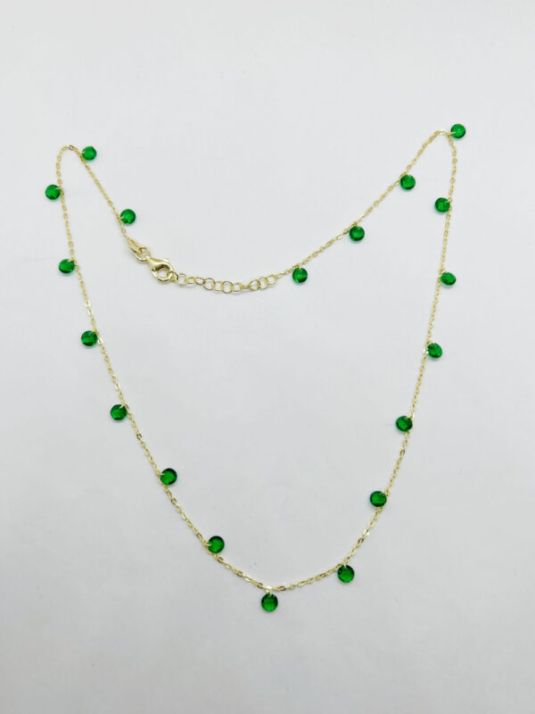 Collana con pendenti zirconi verdi - immagine 2