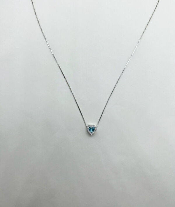 Collana pendente cuore zirconi - immagine 4