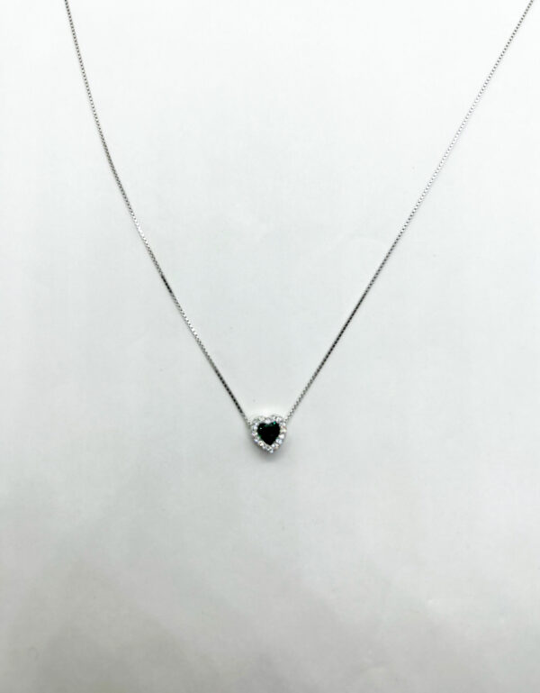 Collana pendente cuore zirconi - immagine 2