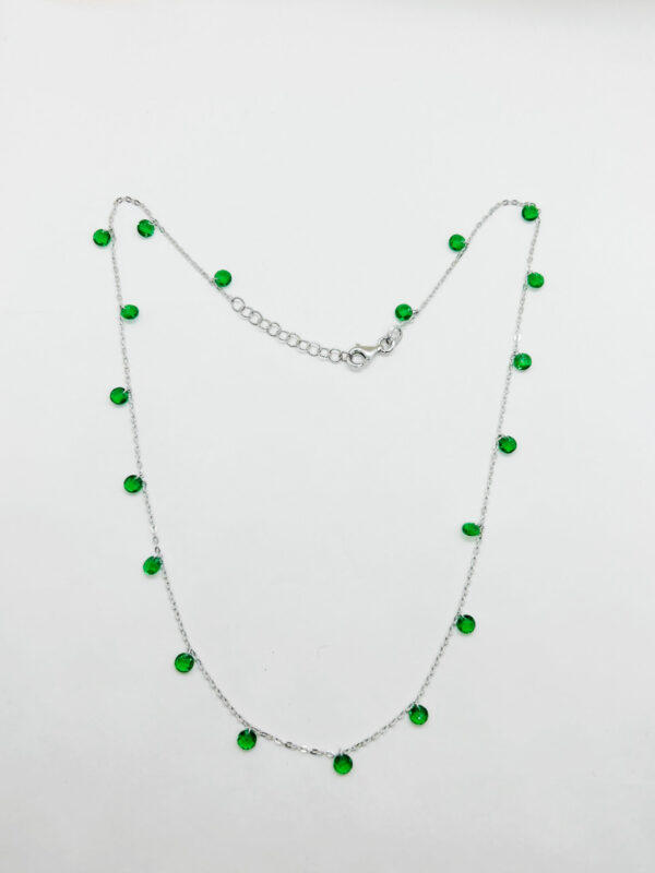 Collana con pendenti zirconi verdi - immagine 3